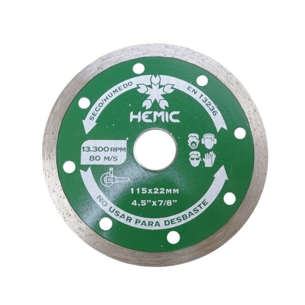 Disco Diamantado HEMIC Borde Continuo 115mm